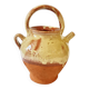 Antique Provençal jug / goat in red stoneware with yellow enamel