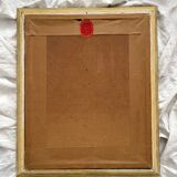 Tableau ancien peinture huile sur carton bouquet de fleurs anémones signée