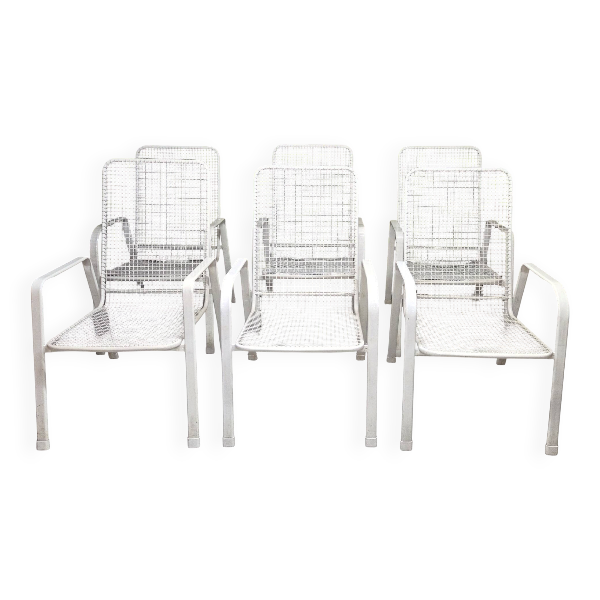 Lot of 6 vintage EMU 70" terrace armchairs.