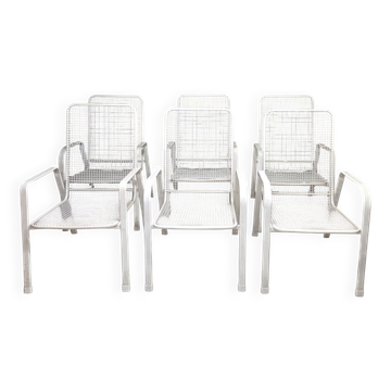 Lot 6chaises fauteuils de terrasse vintage style EMU 70"