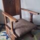 Antique Gothic Revival carved oak armchair, 1910
