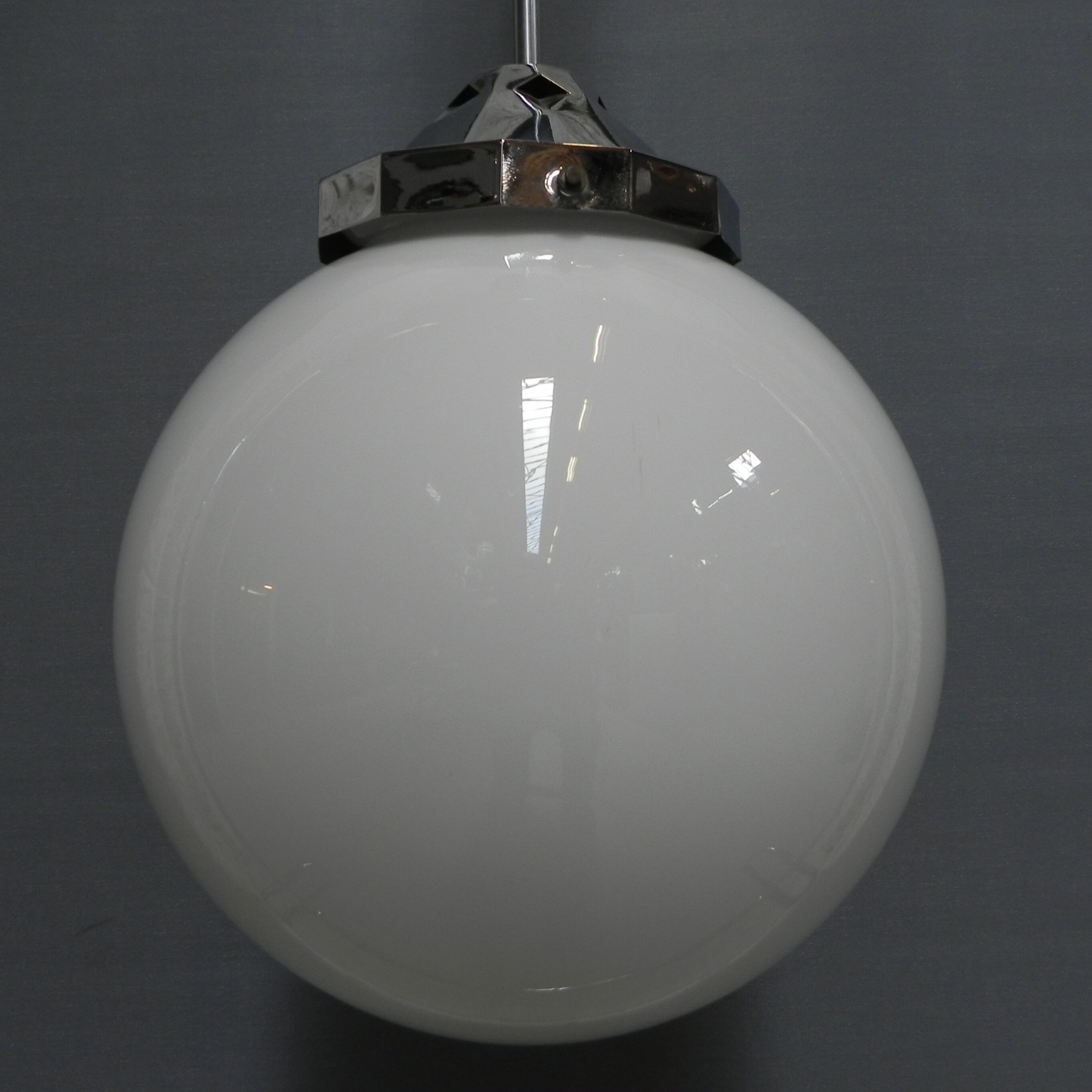 Art Deco hanging lamp with glass globe