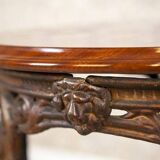 Table basse ovale vintage sur base en fonte, années 1950