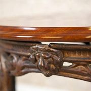 Vintage Oval Coffee Table on Cast Iron Base, 1950s