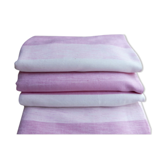 Bed cover, pink and white 286X186 cm, Egyptian cotton, hand weaving
