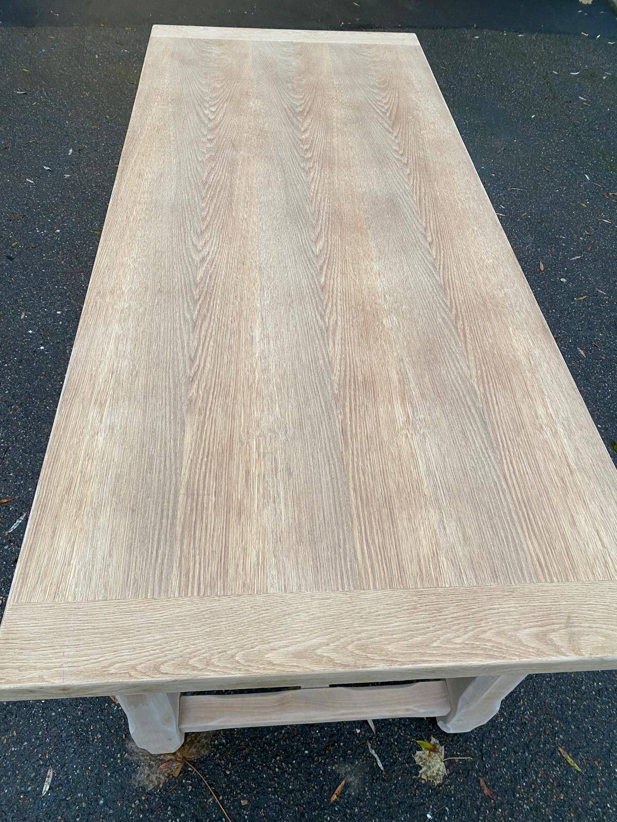 Extendable renovated 20th century oak farmhouse dining table, 200-280cm