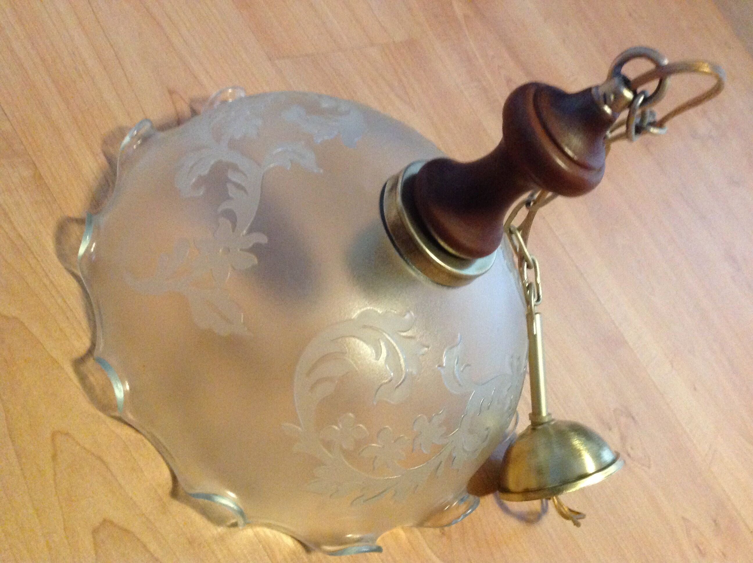 Art deco art style depoli glass hanging