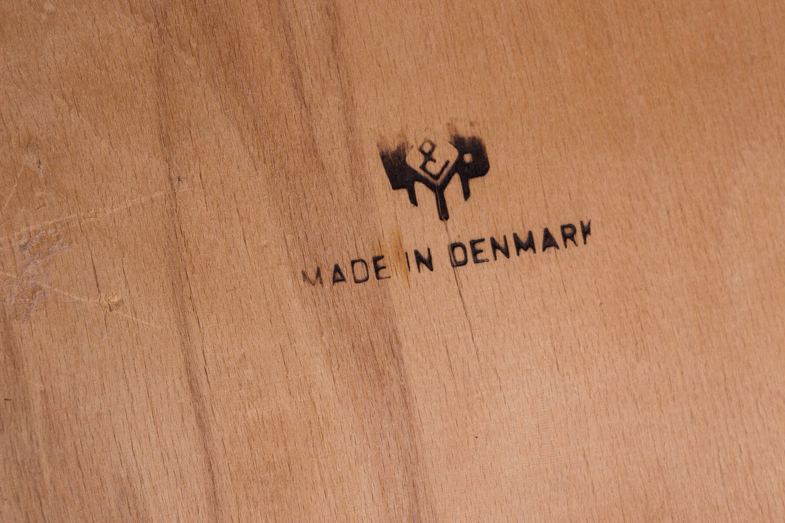 4 Danish chairs in rosewood and new leatherette by Henning Kjaernulf 1960.