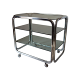Side table serving chrome and vintage glass 70