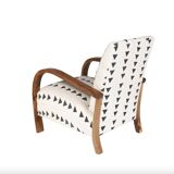 Pair of Art Deco armchairs in wood and ethnic fabrics