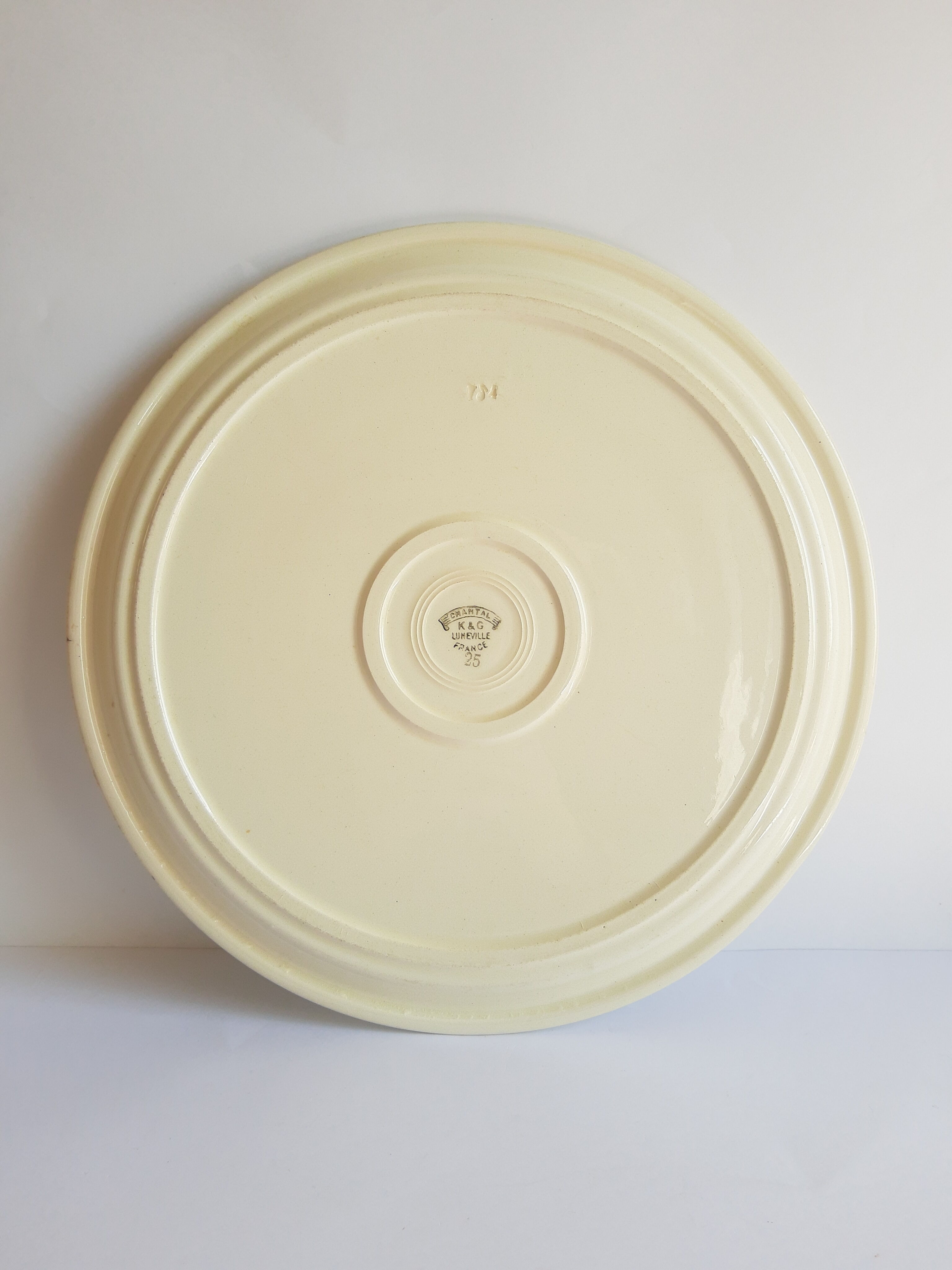 Vintage Chantal K&G Luneville model pie serving dish France