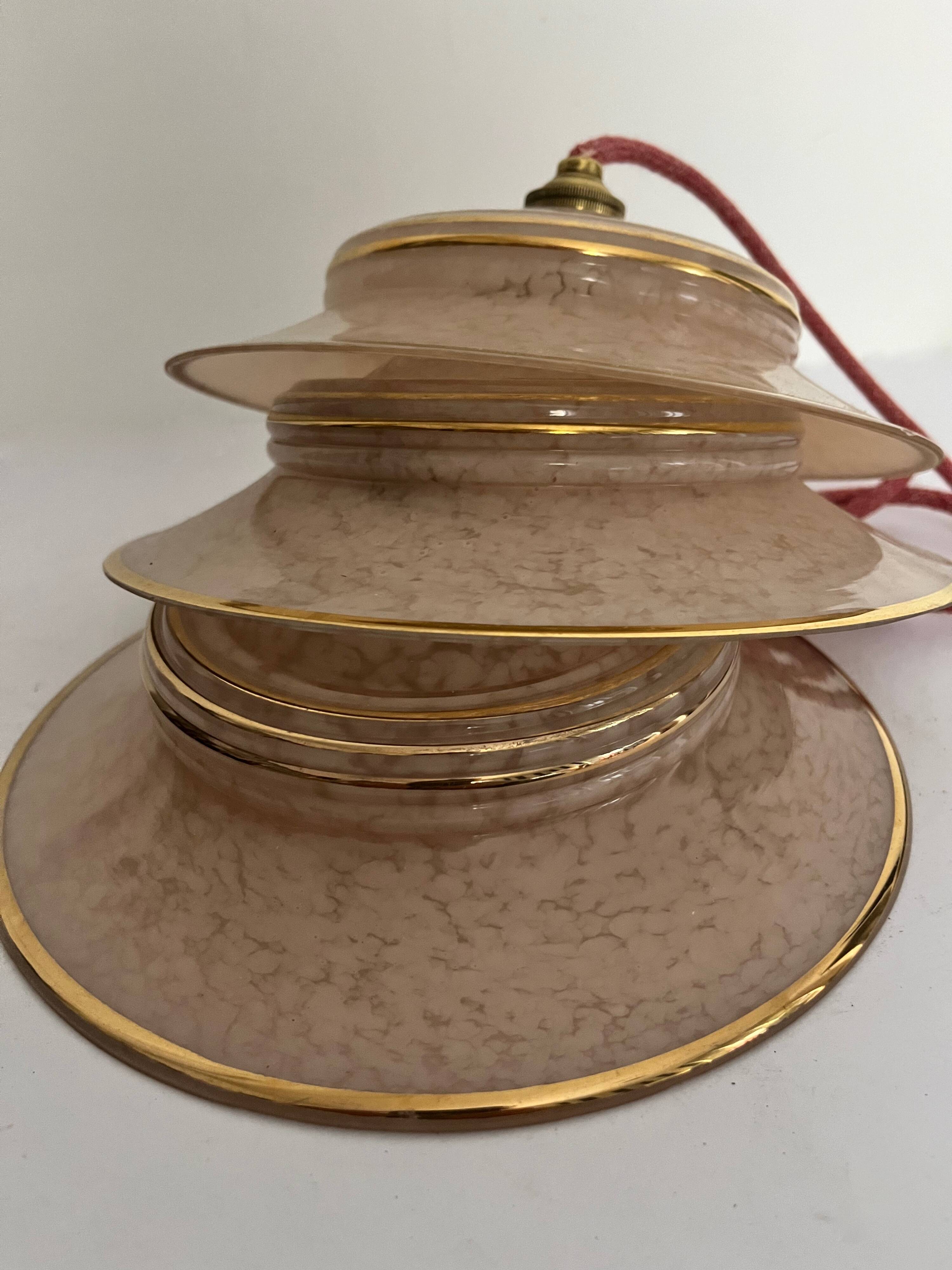 Set of 3 Clichy glass pendant lights
