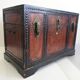 Vintage ethnic wooden chest rectangular shape