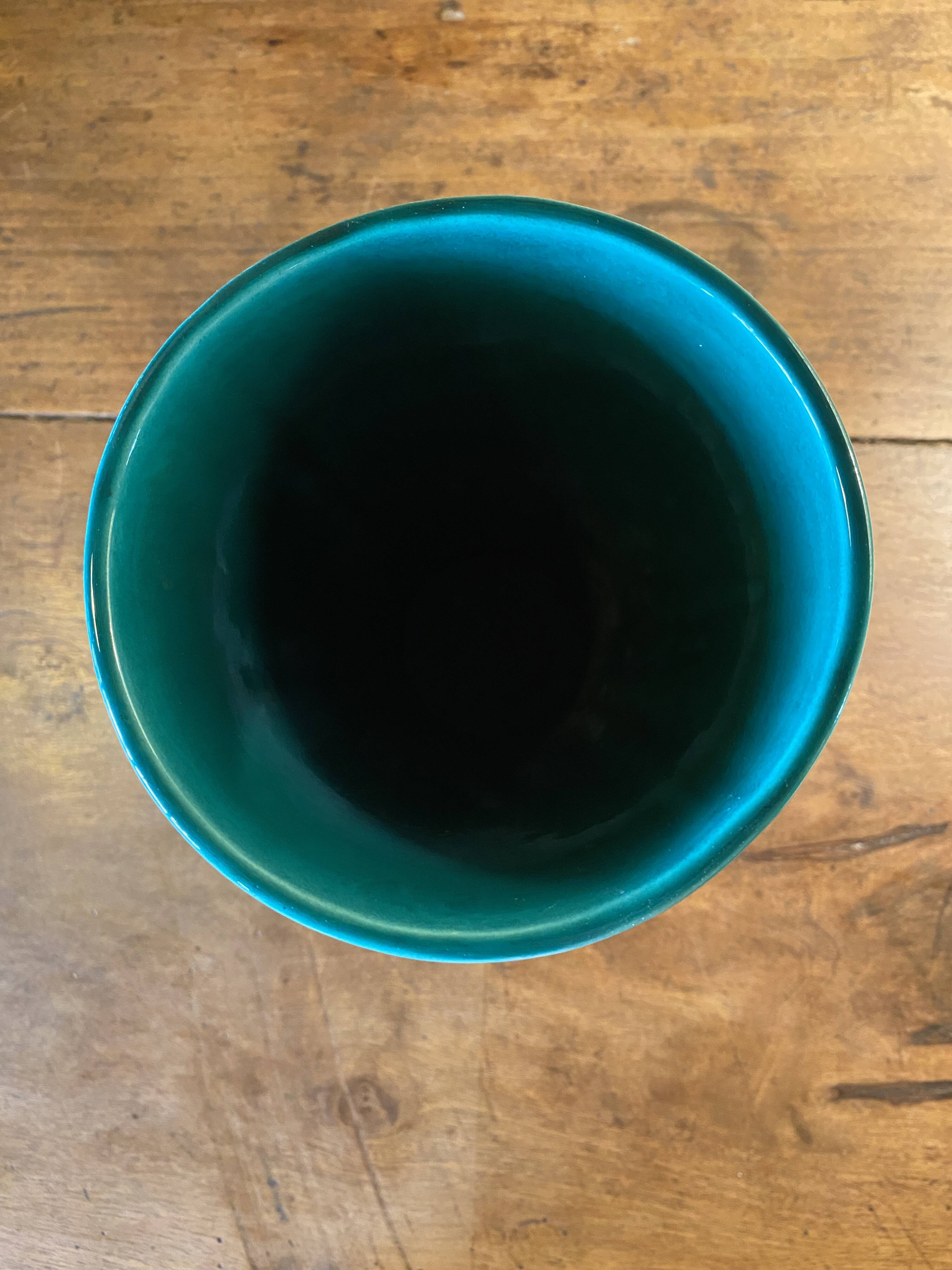 Roger Capron Vallauris vase in ceramic, graphic decoration.