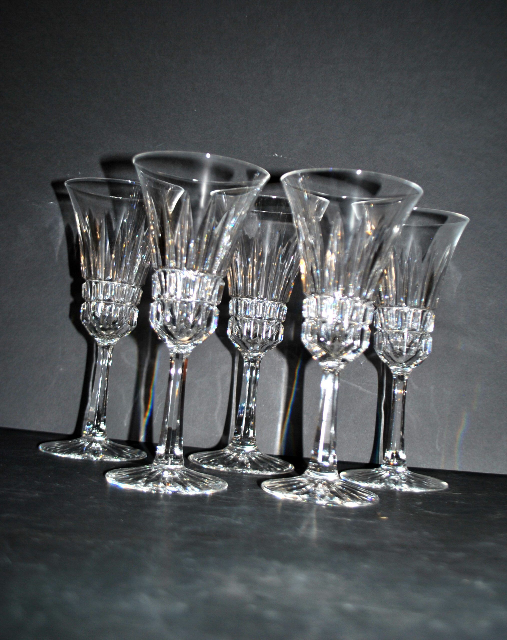 Villeroy Boch set of 5 cut crystal champagne flutes – Royal model VB H17cm