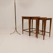 Nested tables in Art Deco style made of mahogany and stained birch, NK Sweden, 1940s.