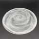 Large glass plate "Smoke Swirls" – white decor, Ø 35 cm