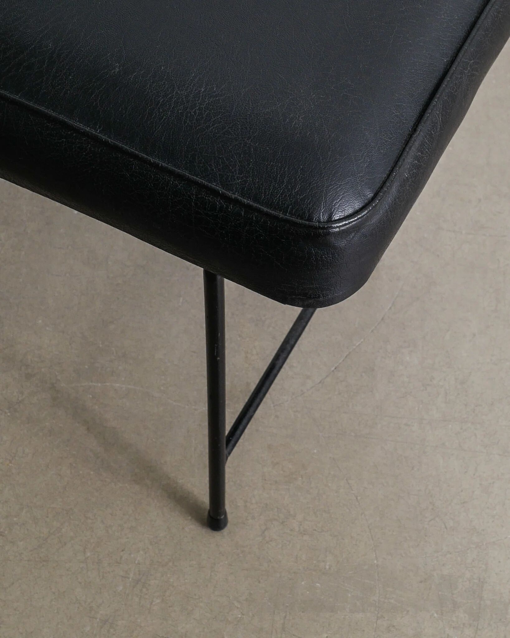 Black French Mid CenturyConsole Bench Table by Mathieu Matégot , 1950s