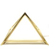 Lampe de table pyramidale en laiton doré, Christos, Italie 1970
