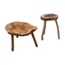 Brutalist coffee table and its stool