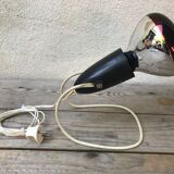 Lampe ancienne osram noir + support fil blanc + ampoule rouge années 70 vintage