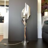 Large Chrome Lamp 3 Lights Space Age Italy 70's Dlg Reggiani