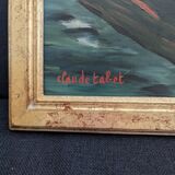 Tableau Huile sur toile Claude Tabet "Canotage"