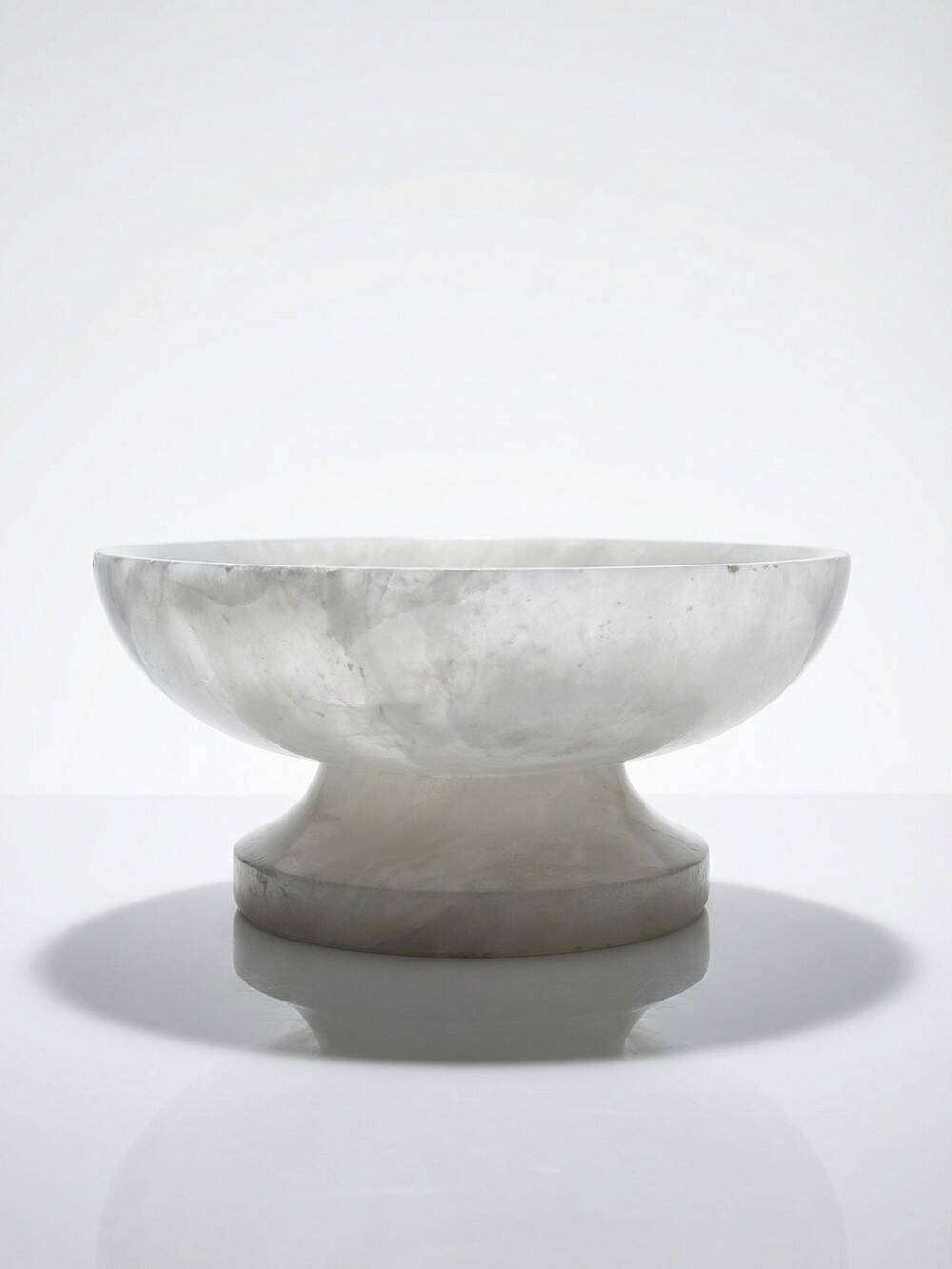 Vintage alabaster white bowl or catchall, Italy 1960s-70s.