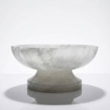 Vintage alabaster white bowl or catchall, Italy 1960s-70s.