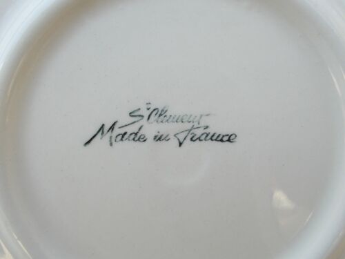 Plat dessert faience St Clément décor personnage