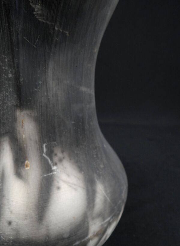 Vase bouteille en céramique Raku signé Kamel Boubekeur