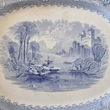 Large English Staffordshire "Rhine" Porcelain Platter or Tray from 1870
