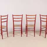 4 chaises de salle à manger Chiavari Spinetto, années 1970, Italie