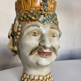 Vase céramique italienne Caltagirone Sicile 1960