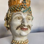 Vase céramique italienne Caltagirone Sicile 1960