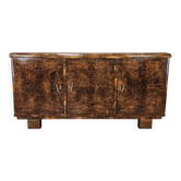 Buffet en noyer Art Déco des années 1940 avec trois portes