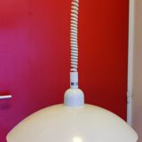 Vintage Delmas adjustable height white pendant light