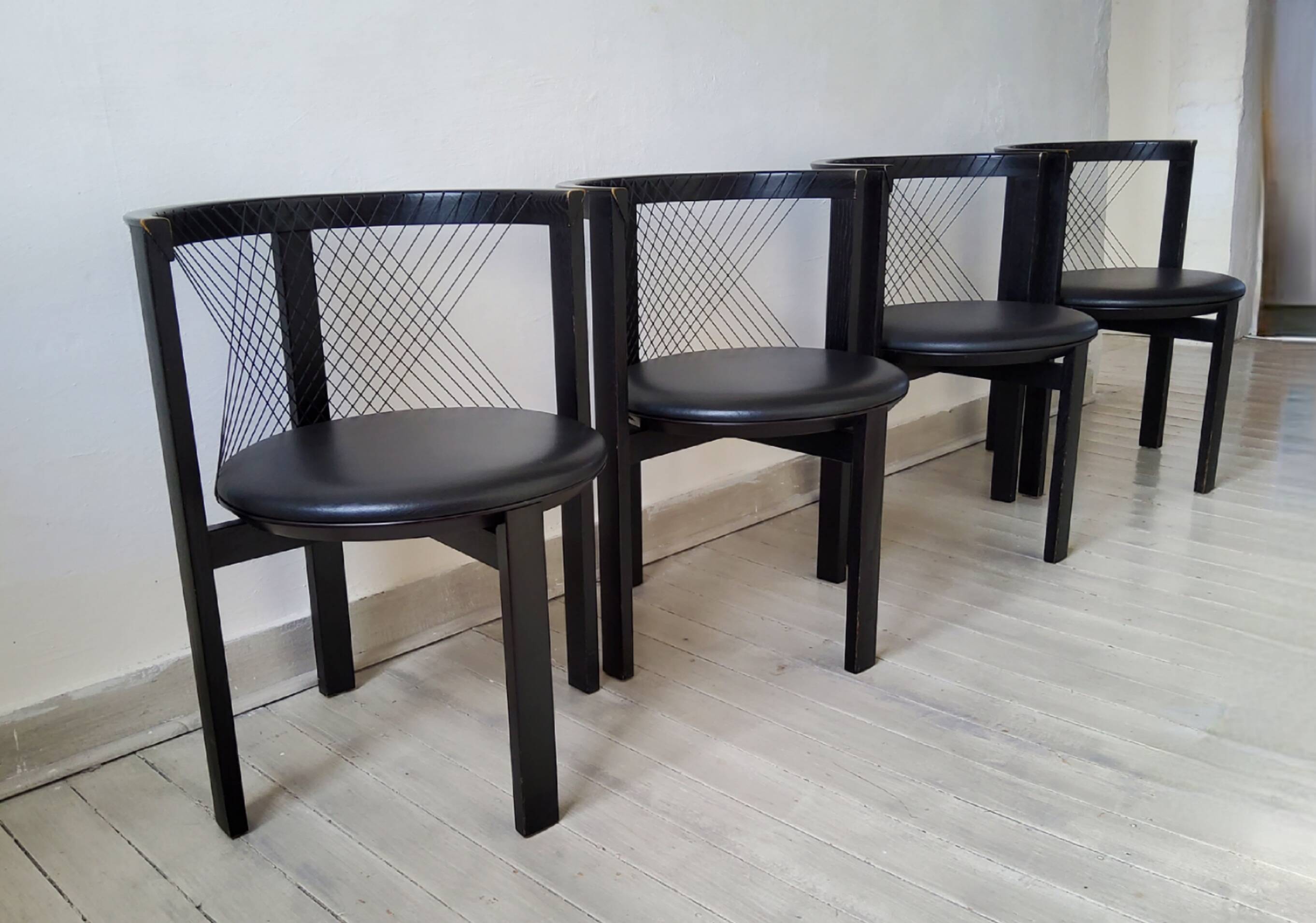 Vintage Niels Jorgen Haugesen String chairs for Tranekaer, Denmark 1980s