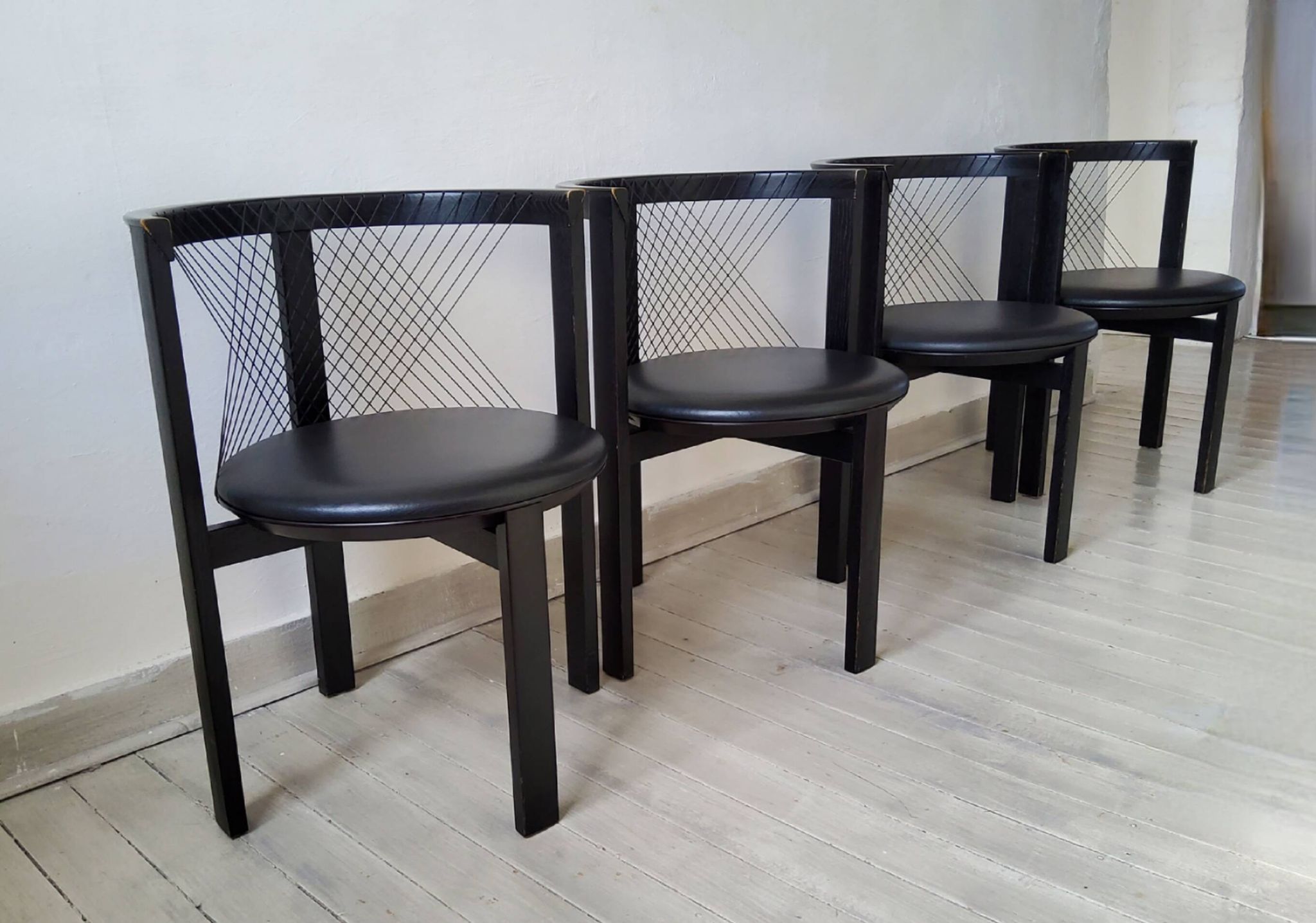 Vintage Niels Jorgen Haugesen String chairs for Tranekaer, Denmark 1980s