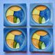4 Square Plates Vallauris - Georges Chassin (GC) Vintage 1960-70