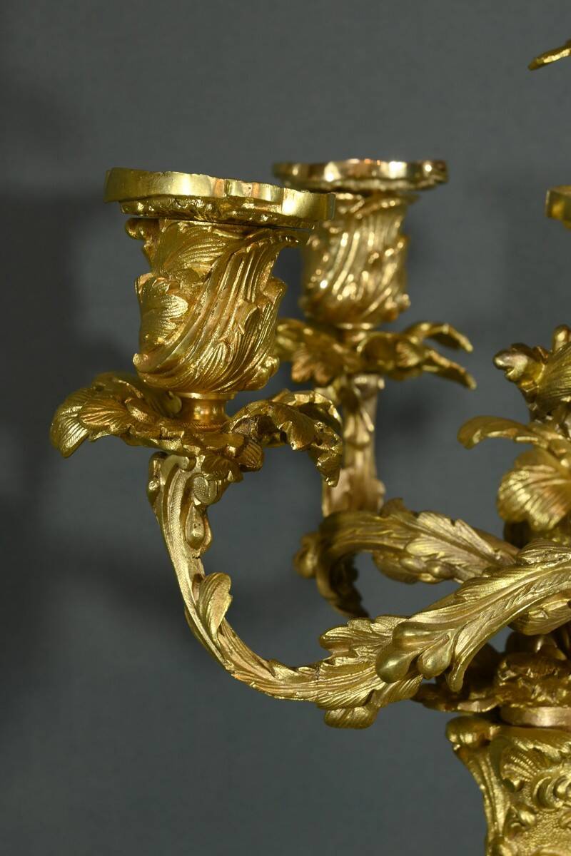 Bronze Candelabra, after J-A. Meissonnier, Rococo style, Napoleonic era