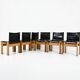 6 Monk dining chairs by Afra & Tobia Scarpa for Molteni, 1970