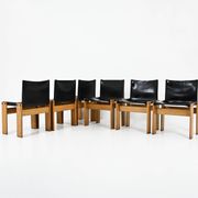 6 Monk dining chairs by Afra & Tobia Scarpa for Molteni, 1970