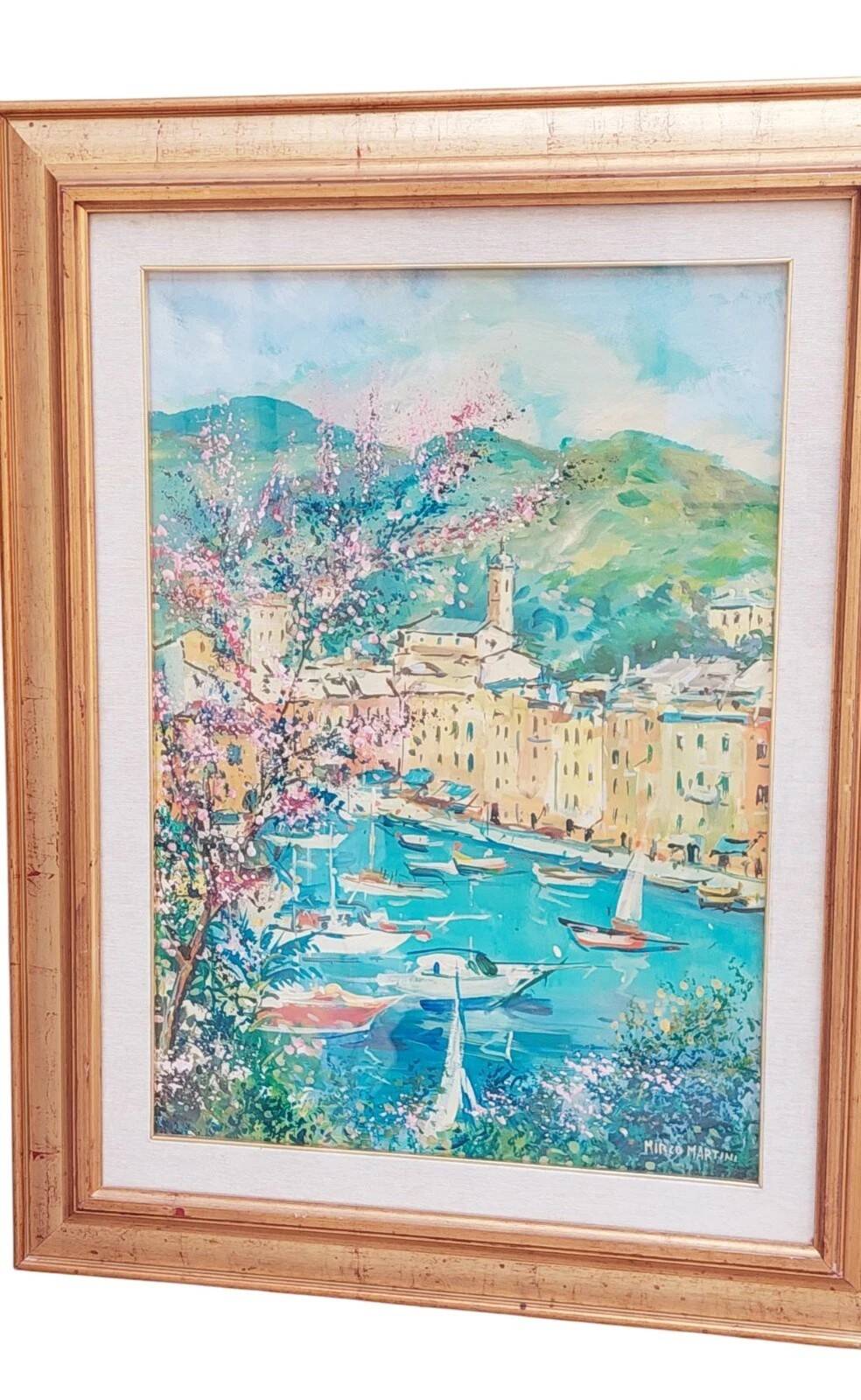 PORTOFINO TABLEAU HUILE SUR TOILE MIRCO MARTINI 70×50