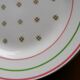 Old dessert plates, Kg Lunéville earthenware, graphic pattern, vintage 60