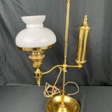 Ancienne lampe Quintet globe opaline XXème