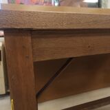 Old chemistry table in slate oak and copper