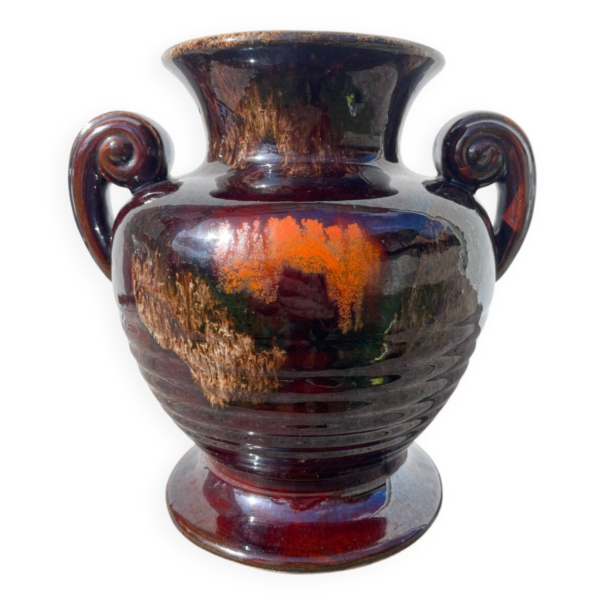 Art Deco brown ceramic vase