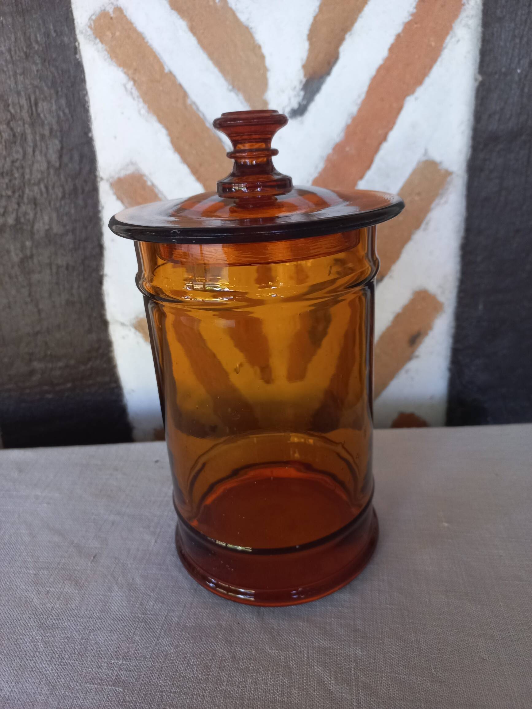 Amber glass jar