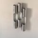 Set of 3 vintage Fuga wall lights by Raak, brushed aluminium, Netherlands 1970.